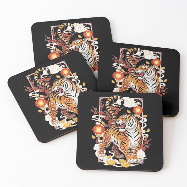 Item preview, Auspicious Tiger Blossom Fortune designed and sold by ZodiacWonders.