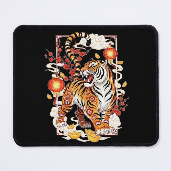 Item preview, Auspicious Tiger Blossom Fortune designed and sold by ZodiacWonders.