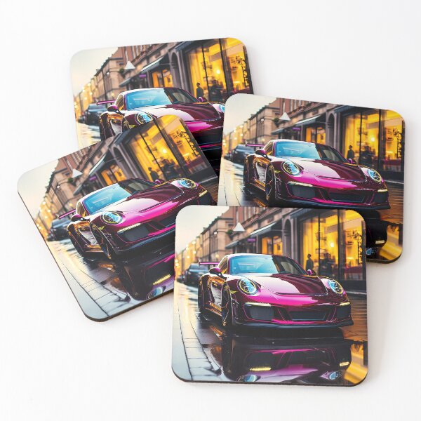 Item preview, Motorsport Inspired Supercar Posed In Evening Shopping District designed and sold by RevUpDesign.