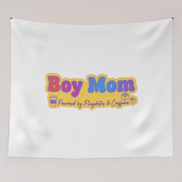Item preview, Boy Mom Powered by Playdates & Caffeine | Groovy Retro Mom Life Design | Funny Mother of Boys Gift designed and sold by Khokha80.