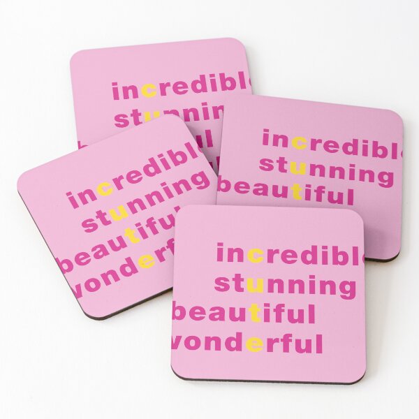 Item preview, Incredibly Cute Helvetica Text Art in Yellow and Pink designed and sold by Pinkdeer Designs.