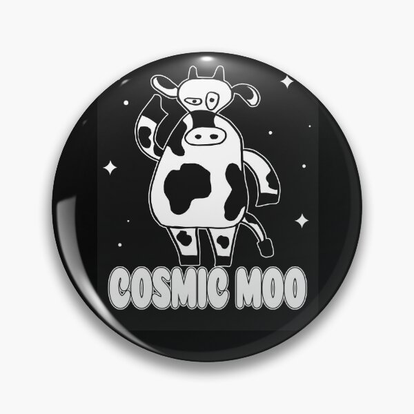 Aperçu de l'œuvre Cosmic Moo – Dessin amusant de vache de l'espace | Illustration d'animal mignon en noir et blanc créée et vendue par InFrameVision.