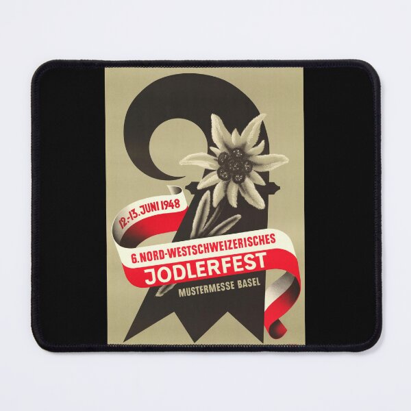 Item preview, Swiss Yodeling Festival Poster | 1948 Basel Art Print | Vintage Graphic Design | Edelweiss & Bold Typography | Mid-Century Decor designed and sold by artofuniverse.
