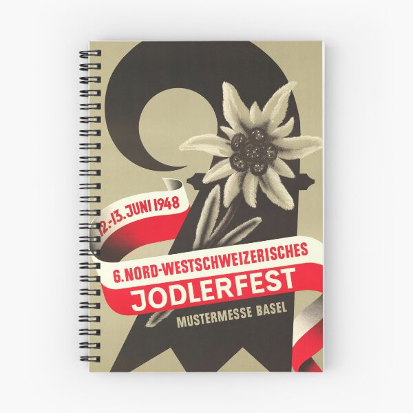 Item preview, Swiss Yodeling Festival Poster | 1948 Basel Art Print | Vintage Graphic Design | Edelweiss & Bold Typography | Mid-Century Decor designed and sold by artofuniverse.