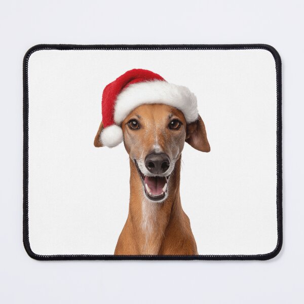 Item preview, Cute Azawakh dog Christmas Art — Azawakh dog Wearing Santa Hat designed and sold by LazyOwlStore.