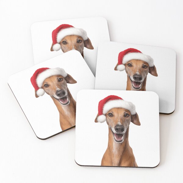Item preview, Cute Azawakh dog Christmas Art — Azawakh dog Wearing Santa Hat designed and sold by LazyOwlStore.