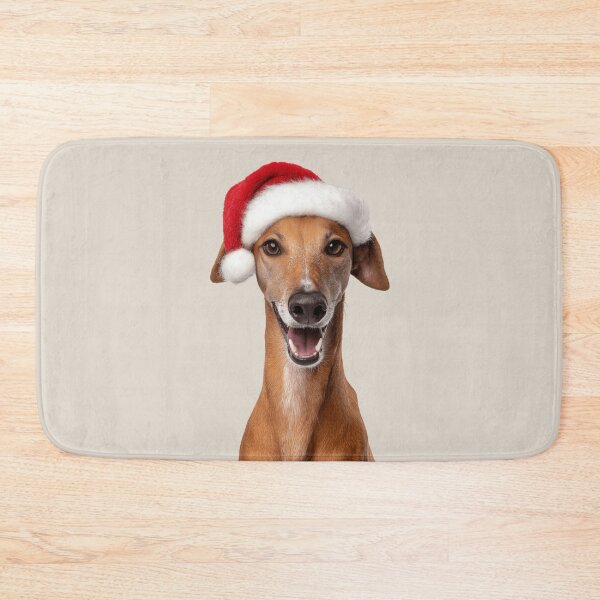 Item preview, Cute Azawakh dog Christmas Art — Azawakh dog Wearing Santa Hat designed and sold by LazyOwlStore.