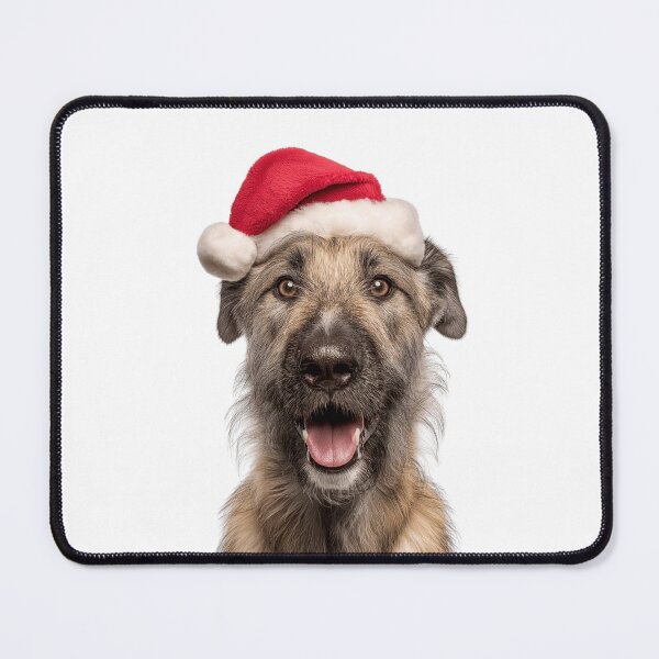 Item preview, Cute Belgian Laekenois Christmas Art — Belgian Laekenois Wearing Santa Hat designed and sold by LazyOwlStore.