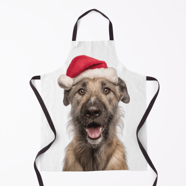 Item preview, Cute Belgian Laekenois Christmas Art — Belgian Laekenois Wearing Santa Hat designed and sold by LazyOwlStore.