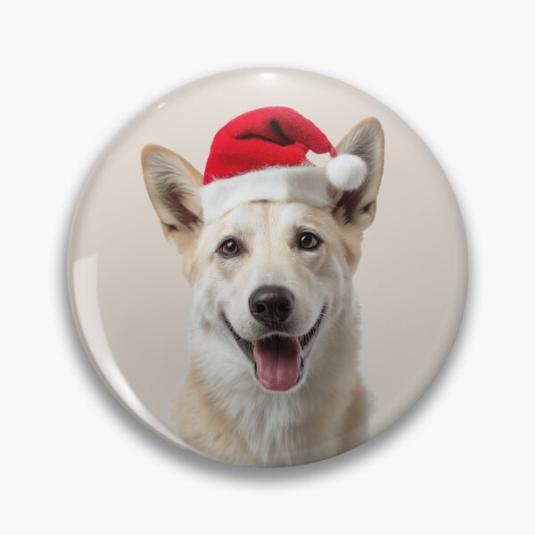 Item preview, Cute Canaan dog Christmas Art — Canaan dog Wearing Santa Hat designed and sold by LazyOwlStore.