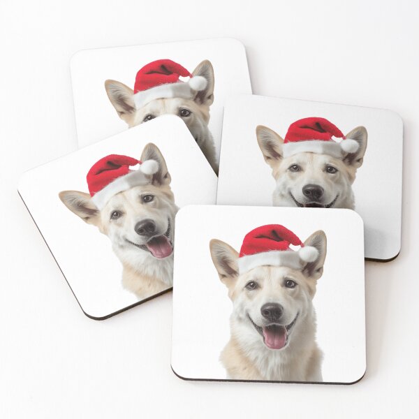 Item preview, Cute Canaan dog Christmas Art — Canaan dog Wearing Santa Hat designed and sold by LazyOwlStore.