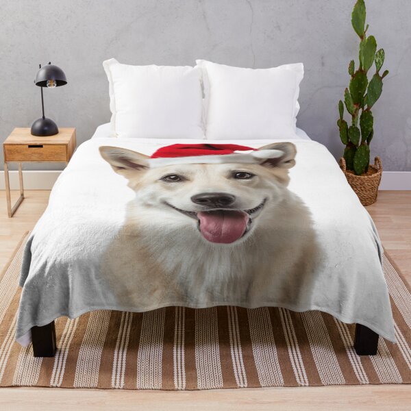 Item preview, Cute Canaan dog Christmas Art — Canaan dog Wearing Santa Hat designed and sold by LazyOwlStore.