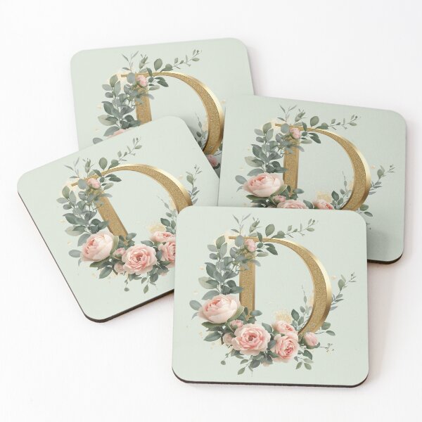 Item preview, Floral Gold Letter D Monogram – Coquette Christian Wall Art, Elegant Blush Rose Initial Print, Faith-Inspired Feminine Gift designed and sold by AmenAlways.