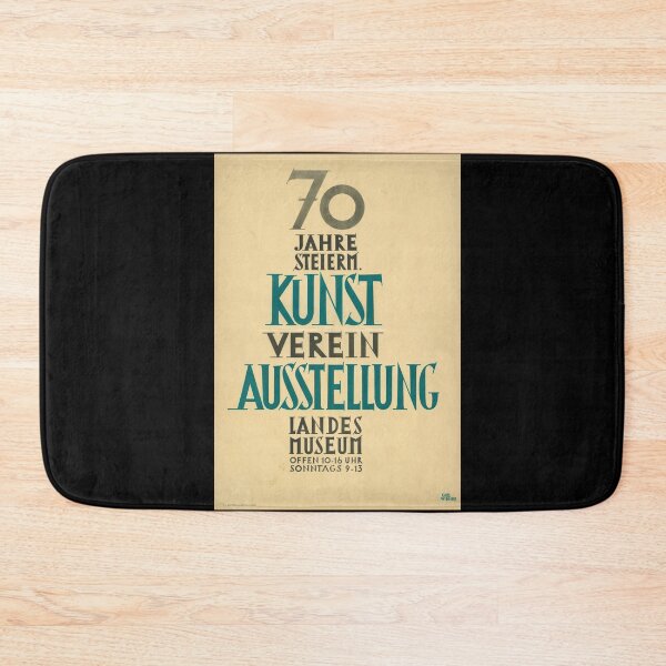Item preview, Vintage Styrian Art Exhibition Poster | 70th Anniversary Print | Bauhaus Minimalist Design | Teal & Black Typography designed and sold by artofuniverse.