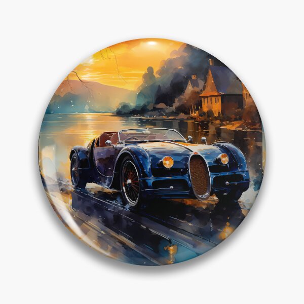 Item preview, Vintage Roadster Framed By Golden Reflections And Pines designed and sold by RevUpDesign.