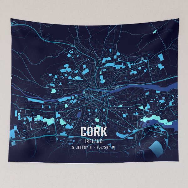 Item preview, Cork Midnight City Map designed and sold by HomeLivingCo.