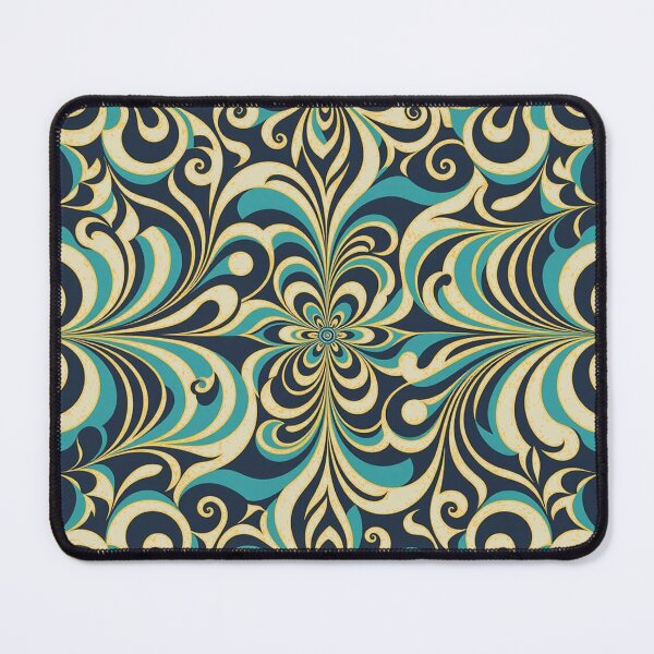 Item preview, Retro floral pattern in blue designed and sold by In-Spirit24.