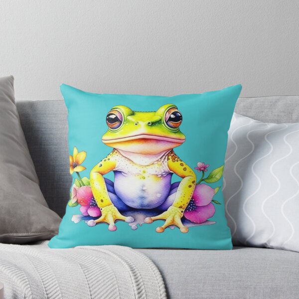 Item preview, Watercolor Frog with flowers designed and sold by MirucaDesign.