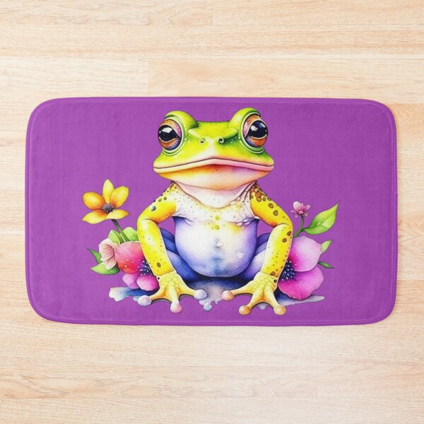 Item preview, Watercolor Frog with flowers designed and sold by MirucaDesign.