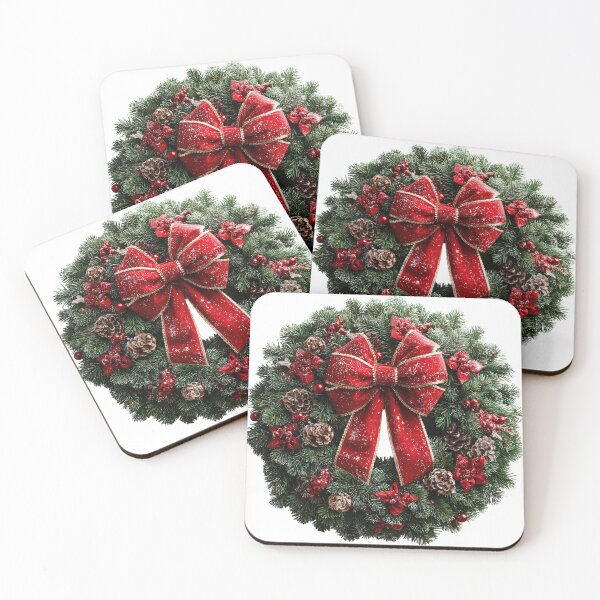 Item preview, Christmas Wreath – Festive Holiday Decoration with Greenery and Red Berries designed and sold by AillustriaAK.