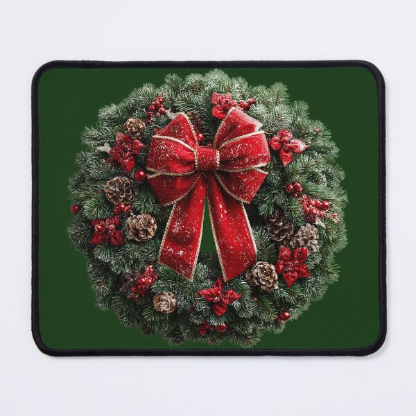Item preview, Christmas Wreath – Festive Holiday Decoration with Greenery and Red Berries designed and sold by AillustriaAK.