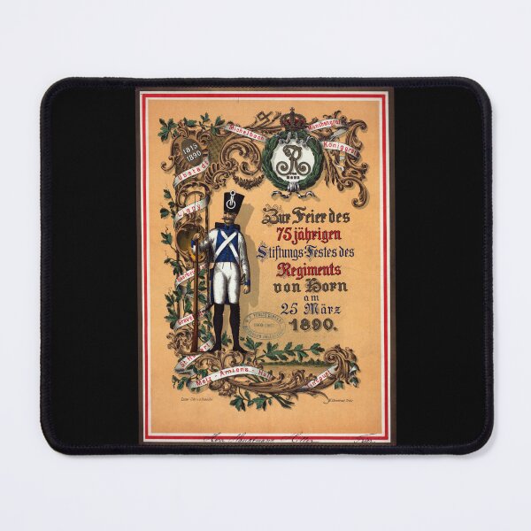 Item preview, Commemorative Poster | 75th Anniversary Regiments von Horn 1890 | Historical Military Art | Vintage German Style Print designed and sold by artofuniverse.