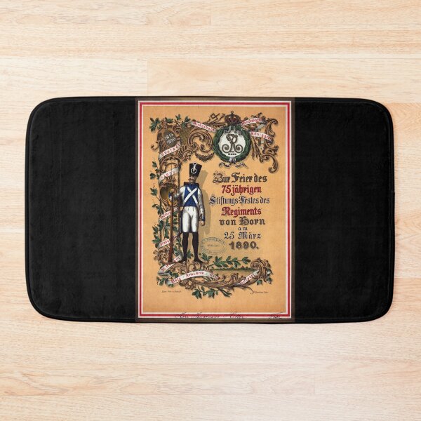 Item preview, Commemorative Poster | 75th Anniversary Regiments von Horn 1890 | Historical Military Art | Vintage German Style Print designed and sold by artofuniverse.
