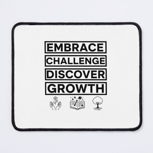 Item preview, Embrace Challenge Discover Growth – Motivational Typography designed and sold by Kavya Art.
