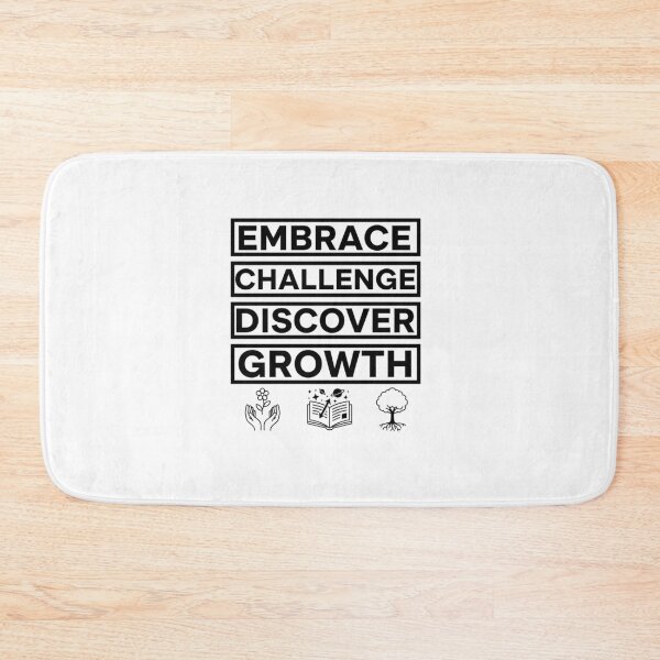 Item preview, Embrace Challenge Discover Growth – Motivational Typography designed and sold by Kavya Art.