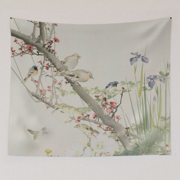 Item preview, Birds and Flowers of the Four Seasons 四季花鳥図 Hasegawa Gyokuho designed and sold by Onodera.