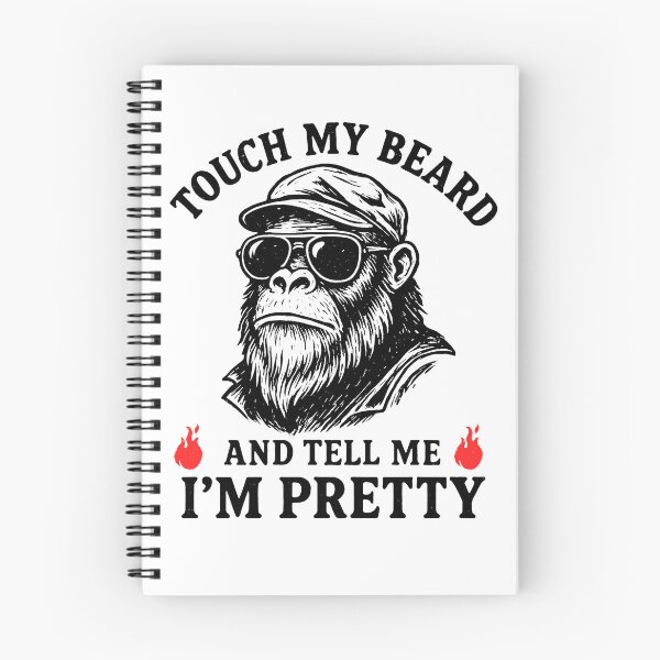 Item preview, Touch My Beard and Tell Me I’m Pretty – Funny Bearded Biker Ape designed and sold by Imaginationbeyond.
