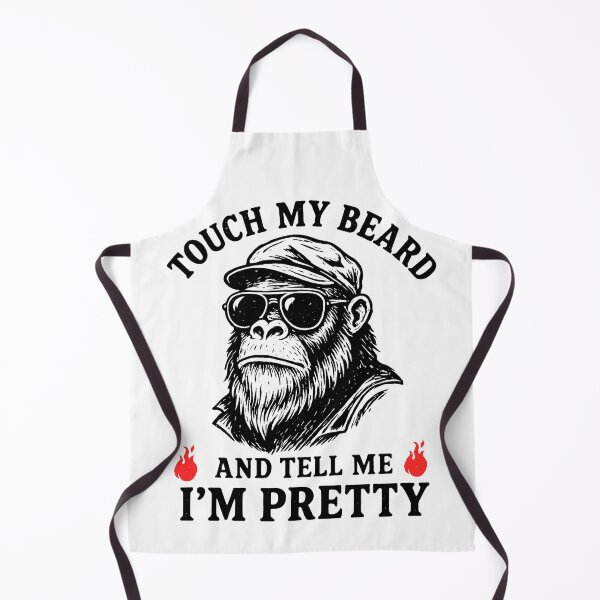 Item preview, Touch My Beard and Tell Me I’m Pretty – Funny Bearded Biker Ape designed and sold by Imaginationbeyond.