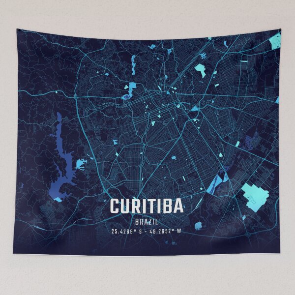 Item preview, Curitiba Midnight City Map designed and sold by HomeLivingCo.
