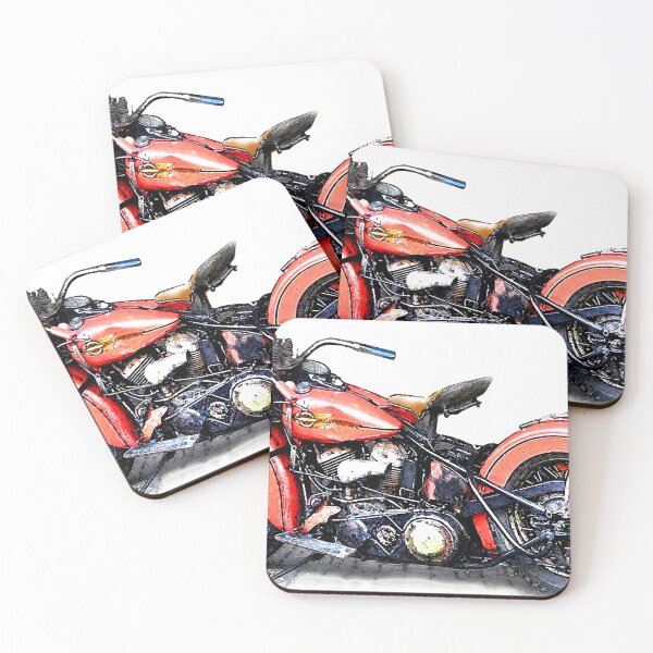 Item preview, Old American V twin motorcycle in red designed and sold by JohnLowerson.