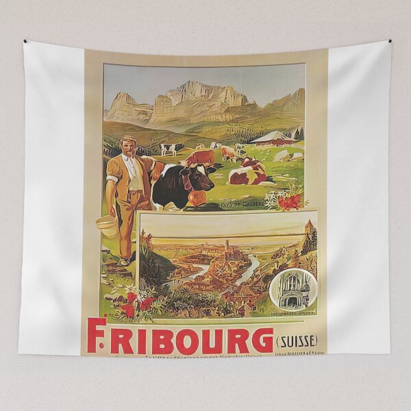 Item preview,  vintage poster fribourg   designed and sold by allezwagandi.