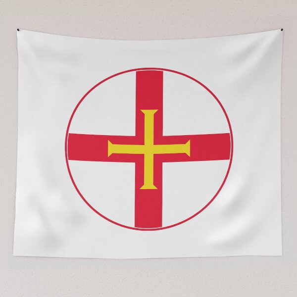 Item preview, Guernsey Flag Round Design designed and sold by NTGUILTY.