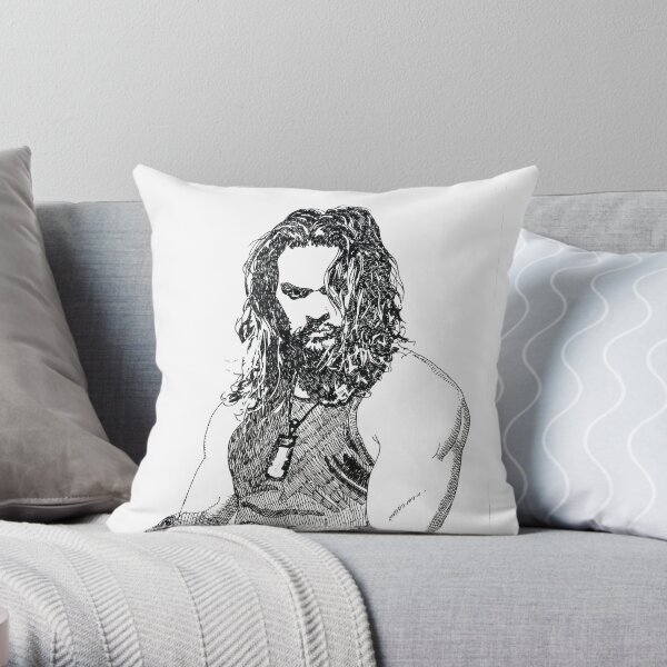 Jason ink drawing movie buff Throw Pillow