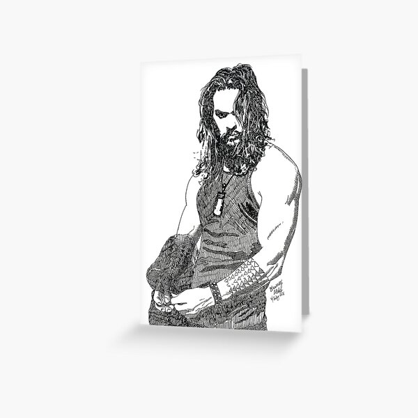 Jason ink drawing movie buff Greeting Card