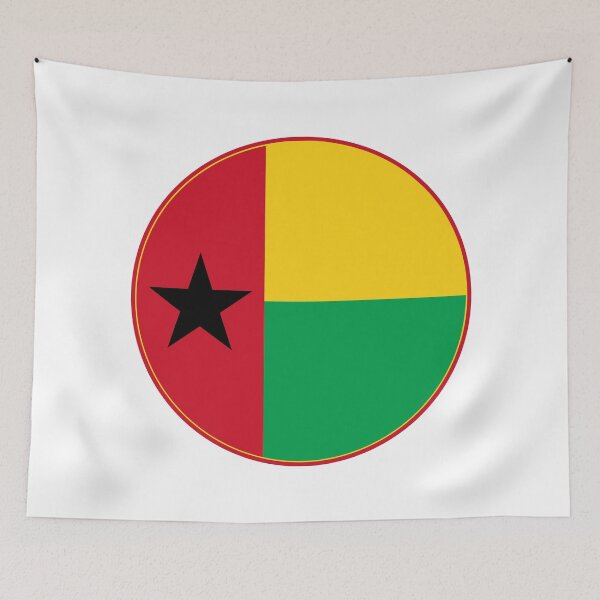 Item preview, Guinea-Bissau Flag Round Design designed and sold by NTGUILTY.