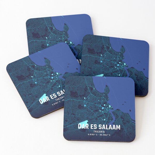 Item preview, Dar es Salaam Midnight City Map designed and sold by HomeLivingCo.