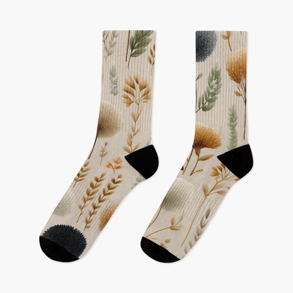 Item preview, Neutral Botanical Pattern – Beige Dried Flowers and Leaves Seamless Design designed and sold by AillustriaAK.