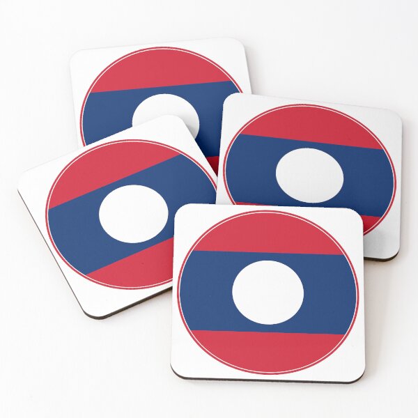 Item preview, Laos Flag Round Design designed and sold by NTGUILTY.