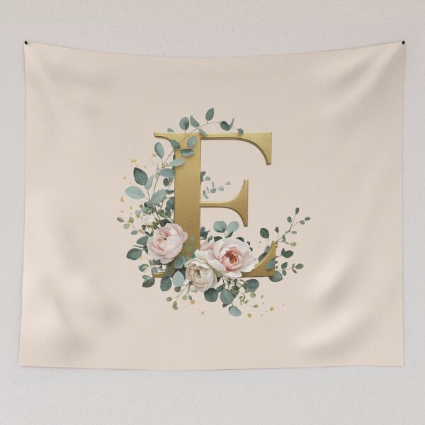 Item preview, Floral Gold Letter E Monogram – Coquette Christian Wall Art, Elegant Blush Rose Initial Print, Faith-Inspired Feminine Gift designed and sold by AmenAlways.