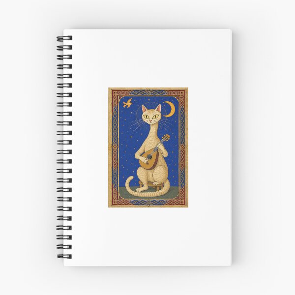 Item preview, Cream Cat Playing Lute Medieval Art designed and sold by PictorialWhimsy.