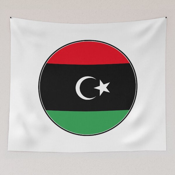 Item preview, Libya Flag Round Design designed and sold by NTGUILTY.