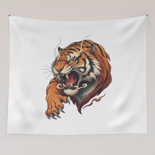 Item preview, Roaring Tiger Spirit” — Dynamic Wild Tiger Artwork designed and sold by Kavya Art.