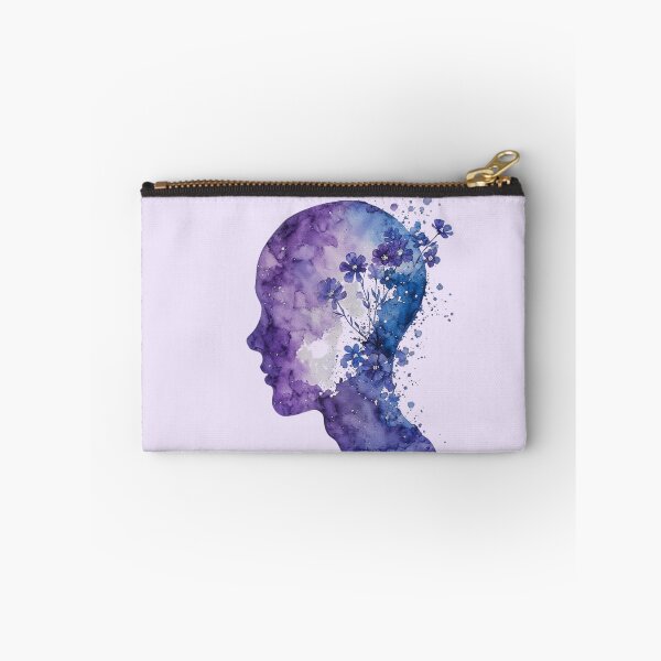 Item preview, Floral Watercolor Human Side Profile – Purple Blooming Brain Anatomy Art designed and sold by EmeraldeaArt.