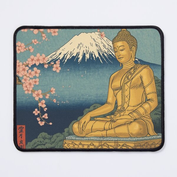 Item preview, Ukiyo-e Woodblock Print of the Golden Reclining Buddha designed and sold by Vandy Fullam.
