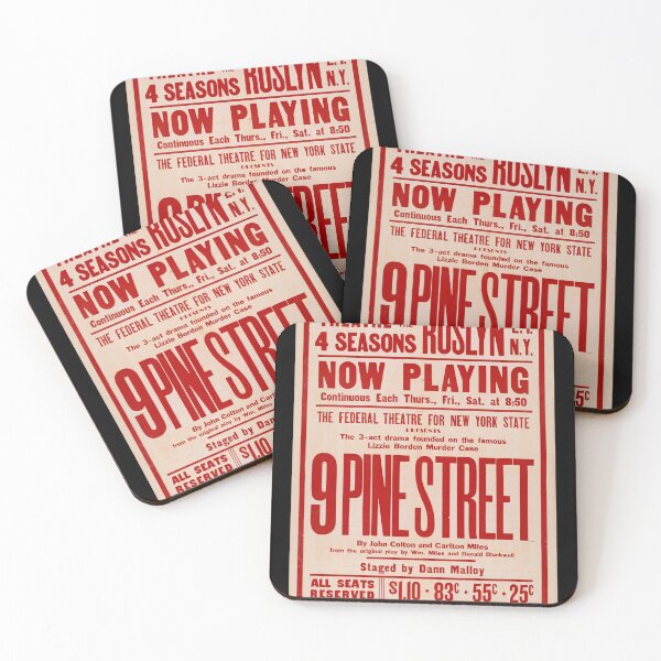 Item preview, Vintage Theater Poster | 9 Pine Street Play | Lizzie Borden Drama | Federal Theatre Project | 1930s Art & New York Performance designed and sold by artofuniverse.
