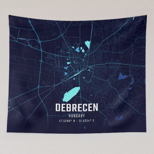 Item preview, Debrecen Midnight City Map designed and sold by HomeLivingCo.